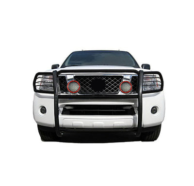 2005-2015 Nissan Xterra Grille Guard Kit Modular Pair  of 5.3" Dia. LED Flood Lights w/ Red Trim Rings Wiring Harness  and Switch | Black Horse Off Road - Image 8
