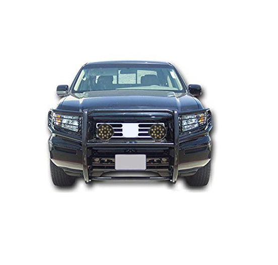 2006-2014 Honda Ridgeline Grille Guard Kit Modular Incl. pair of 7.0"Dia.  LED  Lights w/ Black Trim Rings w/ Wiring Harness and Switch | Black Horse Off Road - Image 4