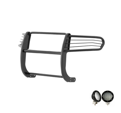 2006-2014 Honda Ridgeline Grille Guard Kit Modular Pair  of 5.3" Dia. LED Flood Lights w/ Black Trim Rings Wiring Harness  and Switch | Black Horse Off Road - Image 9