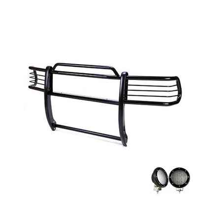 1997-2004 Dodge Ram Dakota Grille Guard Kit Modular Pair  of 5.3" Dia. LED Flood Lights w/ Black Trim Rings Wiring Harness  and Switch | Black Horse Off Road - Image 8