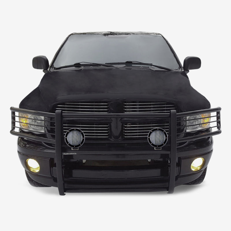 2003-2005 Dodge Ram Ram 1500 Grille Guard Kit Modular Pair  of 5.3" Dia. LED Flood Lights w/ Black Trim Rings Wiring Harness  and Switch | Black Horse Off Road - Image 8