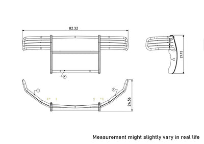 2003-2005 Dodge Ram Ram 1500 Grille Guard Kit Modular Pair  of 5.3" Dia. LED Flood Lights w/ Red Trim Rings Wiring Harness  and Switch | Black Horse Off Road - Image 6