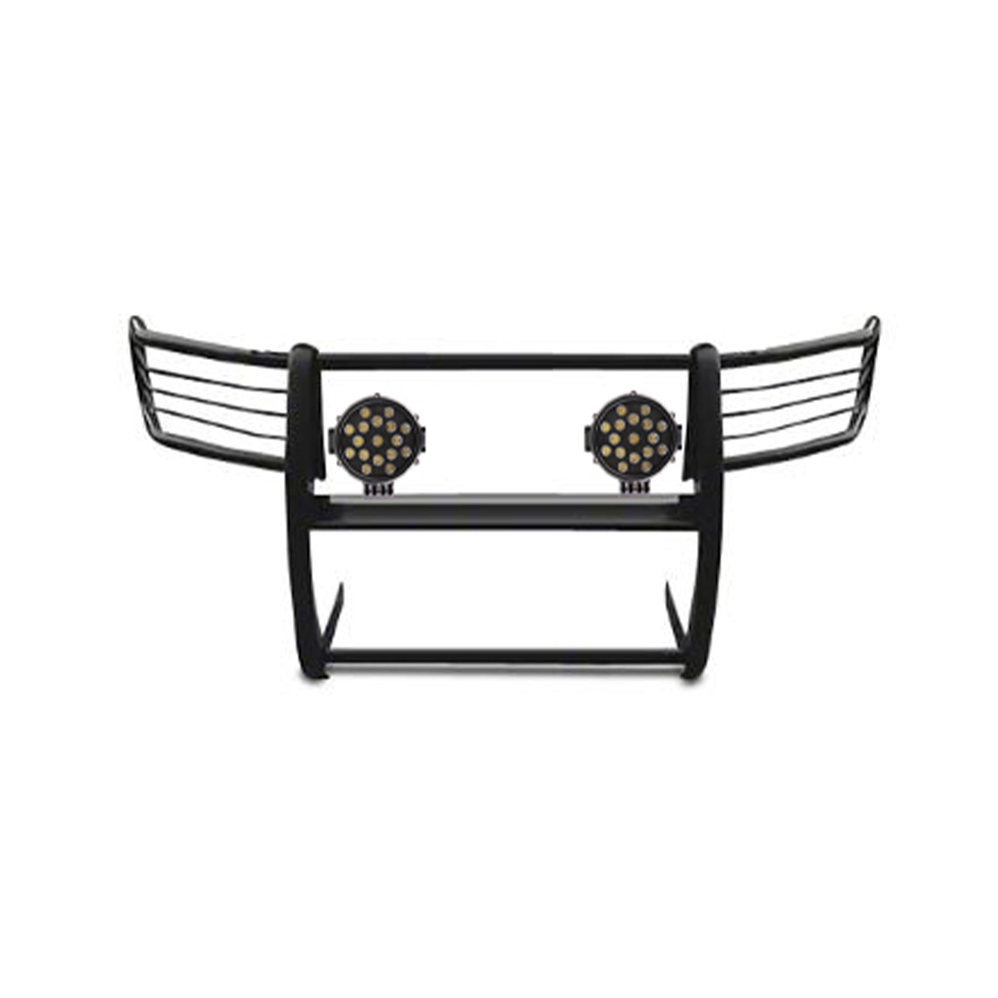 2019-2026 Dodge Ram 1500 Grille Guard Kit Modular Incl. pair of 7.0"Dia.  LED  Lights w/ Black Trim Rings w/ Wiring Harness and Switch | Black Horse Off Road - Image 1