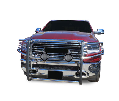 2019-2025 Dodge Ram 1500 Grille Guard Kit Modular Pair  of 5.3" Dia. LED Flood Lights w/ Black Trim Rings Wiring Harness  and Switch | Black Horse Off Road - Image 8