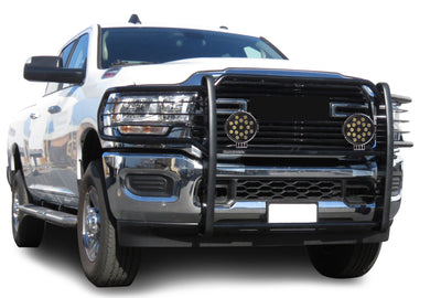2019-2024 Dodge Ram 2500 Grille Guard Kit Modular Incl. pair of 7.0"Dia.  LED  Lights w/ Black Trim Rings w/ Wiring Harness and Switch | Black Horse Off Road - Image 5