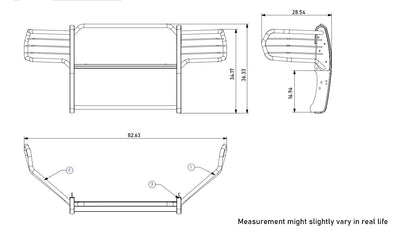 2019-2024 Dodge Ram 2500 Grille Guard Kit Modular Pair  of 5.3" Dia. LED Flood Lights w/ Red Trim Rings Wiring Harness  and Switch | Black Horse Off Road - Image 6