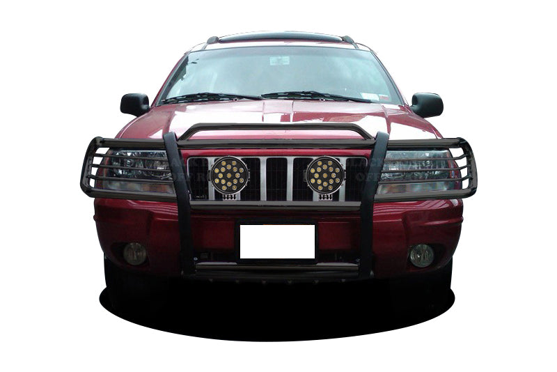1999-2004 Jeep Grand Cherokee Grille Guard Kit Modular Incl. pair of 7.0"Dia.  LED  Lights w/ Black Trim Rings w/ Wiring Harness and Switch | Black Horse Off Road - Image 4