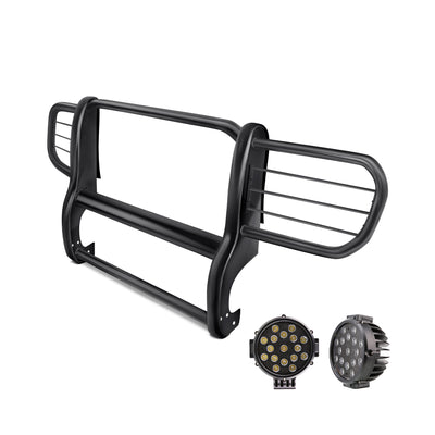 2002-2007 Jeep Liberty Grille Guard Kit Modular Incl. pair of 7.0"Dia.  LED  Lights w/ Black Trim Rings w/ Wiring Harness and Switch | Black Horse Off Road - Image 5