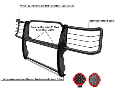 1995-2001 Ford Explorer / Mercury Mountaineer Grille Guard Kit Modular Incl. pair of 7.0"Dia.  LED  Lights w/Red Trim Rings w/ Wiring Harness and Switch | Black Horse Off Road - Image 10
