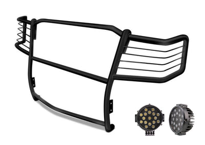 1999-2007 Ford F-250 Super Duty Grille Guard Kit Modular Incl. pair of 7.0"Dia.  LED  Lights w/ Black Trim Rings w/ Wiring Harness and Switch | Black Horse Off Road - Image 4