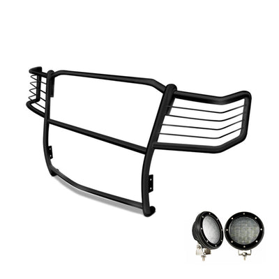 1999-2007 Ford F-250 Super Duty Grille Guard Kit Modular Pair  of 5.3" Dia. LED Flood Lights w/ Black Trim Rings Wiring Harness  and Switch | Black Horse Off Road - Image 8