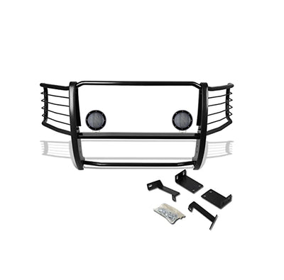 1999-2007 Ford F-250 Super Duty Grille Guard Kit Modular Pair  of 5.3" Dia. LED Flood Lights w/ Black Trim Rings Wiring Harness  and Switch | Black Horse Off Road - Image 9
