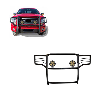 2011-2016 Ford F-250 Super Duty Grille Guard Kit Modular Incl. pair of 7.0"Dia.  LED  Lights w/ Black Trim Rings w/ Wiring Harness and Switch | Black Horse Off Road - Image 1