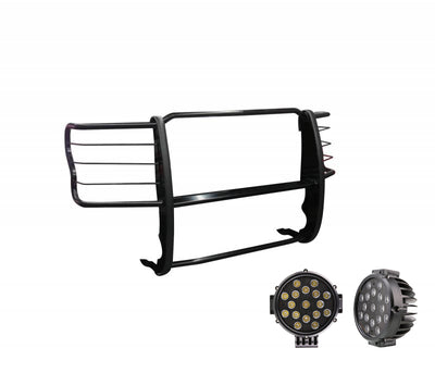 2017-2022 Ford F-250 Super Duty Grille Guard Kit Modular Incl. pair of 7.0"Dia.  LED  Lights w/ Black Trim Rings w/ Wiring Harness and Switch | Black Horse Off Road - Image 4