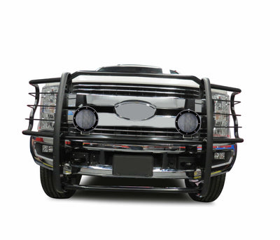 2017-2022 Ford F-250 Super Duty Grille Guard Kit Modular Pair  of 5.3" Dia. LED Flood Lights w/ Black Trim Rings Wiring Harness  and Switch | Black Horse Off Road - Image 7