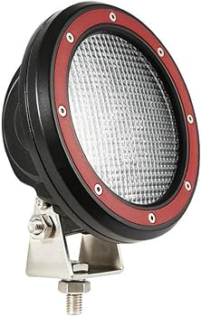2020-2024 Ford Explorer Grille Guard Kit Modular Pair  of 5.3" Dia. LED Flood Lights w/ Red Trim Rings Wiring Harness  and Switch | Black Horse Off Road - Image 5