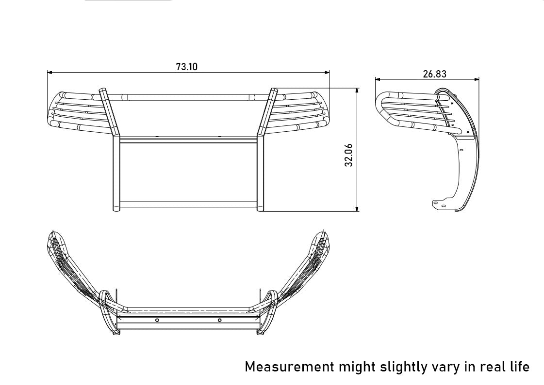2019-2023 Ford Ranger Grille Guard Kit Modular Pair  of 5.3" Dia. LED Flood Lights w/ Black Trim Rings Wiring Harness  and Switch | Black Horse Off Road - Image 6
