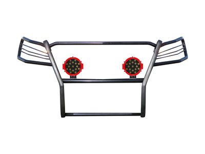 2019-2023 Ford Ranger Grille Guard Kit Modular Incl. pair of 7.0"Dia.  LED  Lights w/Red Trim Rings w/ Wiring Harness and Switch | Black Horse Off Road - Image 4