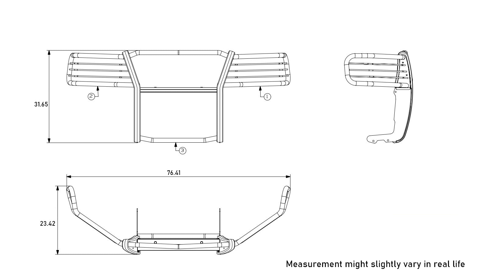 2004-2008 Ford F-150 Grille Guard Kit Modular Pair  of 5.3" Dia. LED Flood Lights w/ Red Trim Rings Wiring Harness  and Switch | Black Horse Off Road - Image 5