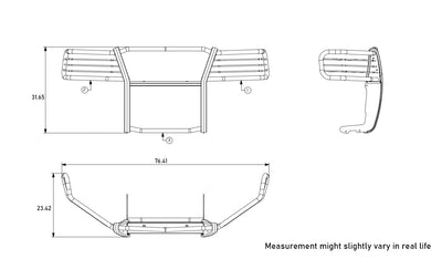 2004-2008 Ford F-150 Grille Guard Kit Modular Incl. pair of 7.0"Dia.  LED  Lights w/Red Trim Rings w/ Wiring Harness and Switch | Black Horse Off Road - Image 2