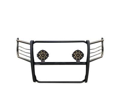 2015-2025 Ford F-150 Grille Guard Kit Modular Incl. pair of 7.0"Dia.  LED  Lights w/ Black Trim Rings w/ Wiring Harness and Switch | Black Horse Off Road - Image 4