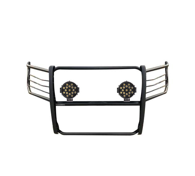 2015-2025 Ford F-150 Grille Guard Kit Modular Incl. pair of 7.0"Dia.  LED  Lights w/ Black Trim Rings w/ Wiring Harness and Switch | Black Horse Off Road - Image 4