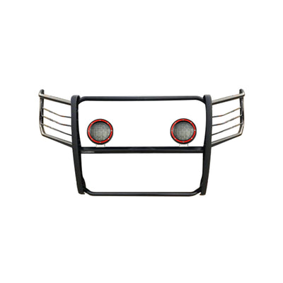 2015-2025 Ford F-150 Grille Guard Kit Modular Pair  of 5.3" Dia. LED Flood Lights w/ Red Trim Rings Wiring Harness  and Switch | Black Horse Off Road - Image 9