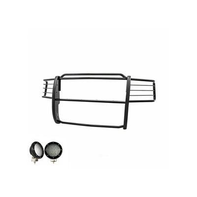 2001-2012 Ford Ranger Grille Guard Kit Modular Pair  of 5.3" Dia. LED Flood Lights w/ Black Trim Rings Wiring Harness  and Switch | Black Horse Off Road - Image 7