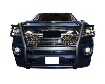 2015-2022 Canyon Grille Guard Kit Modular Incl. pair of 7.0"Dia.  LED  Lights w/ Black Trim Rings w/ Wiring Harness and Switch | Black Horse Off Road - Image 5