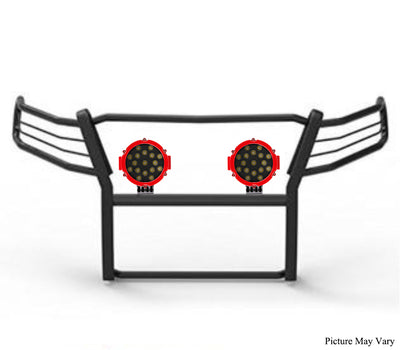 2015-2022 Canyon Grille Guard Kit Modular Incl. pair of 7.0"Dia.  LED  Lights w/Red Trim Rings w/ Wiring Harness and Switch | Black Horse Off Road - Image 4