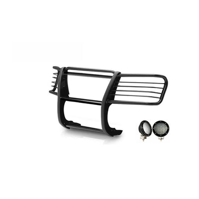 2002-2006 Gmc Envoy Grille Guard Kit Modular Pair  of 5.3" Dia. LED Flood Lights w/ Black Trim Rings Wiring Harness  and Switch | Black Horse Off Road - Image 9