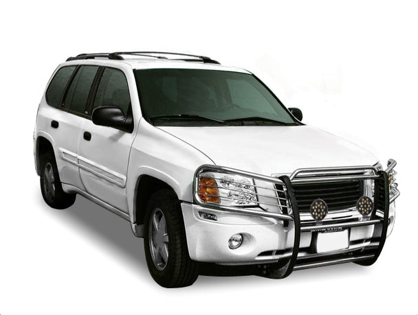 2002-2009 Gmc Envoy Grille Guard Kit Modular Incl. pair of 7.0"Dia.  LED  Lights w/ Black Trim Rings w/ Wiring Harness and Switch | Black Horse Off Road - Image 5