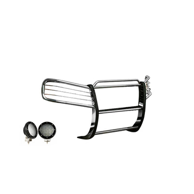 2002-2009 Gmc Envoy Grille Guard Kit Modular Pair  of 5.3" Dia. LED Flood Lights w/ Black Trim Rings Wiring Harness  and Switch | Black Horse Off Road - Image 7