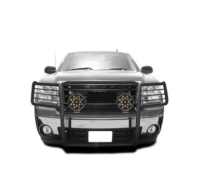 2007-2013 Gmc Sierra 1500 Grille Guard Kit Modular Incl. pair of 7.0"Dia.  LED  Lights w/ Black Trim Rings w/ Wiring Harness and Switch | Black Horse Off Road - Image 4
