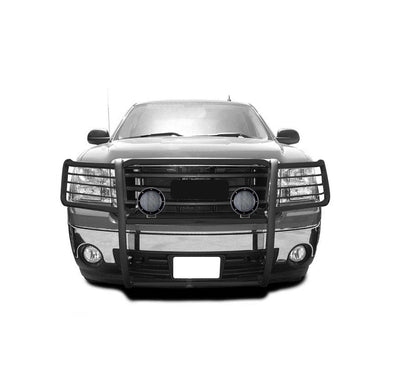 2007-2013 Gmc Sierra 1500 Grille Guard Kit Modular Pair  of 5.3" Dia. LED Flood Lights w/ Black Trim Rings Wiring Harness  and Switch | Black Horse Off Road - Image 6