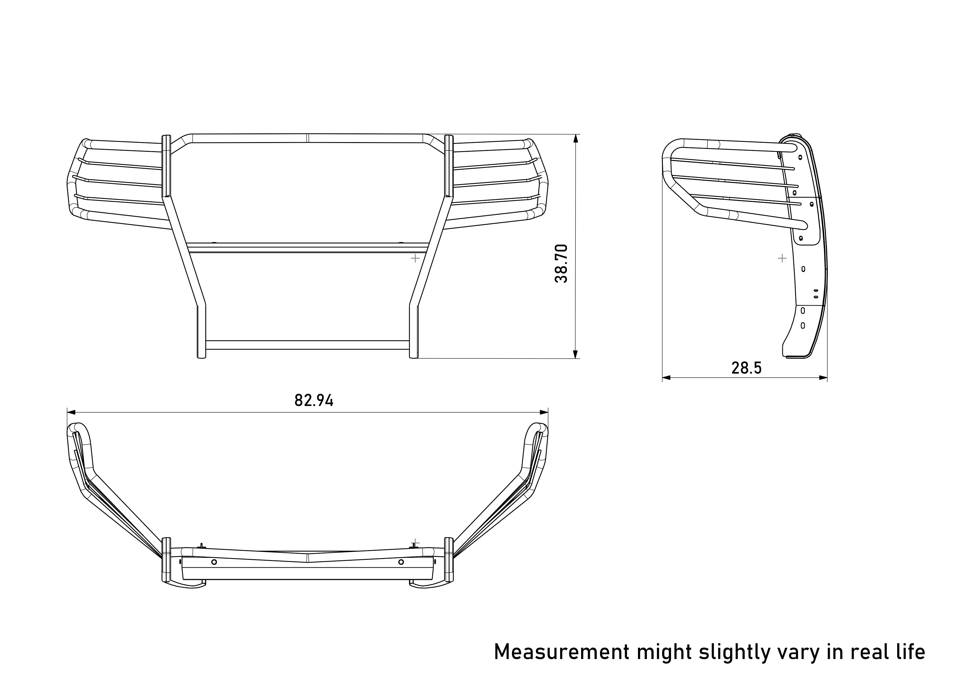 2019-2021 Gmc Sierra 1500 Grille Guard Modular | Black Horse Off Road - Image 9