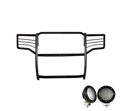 2015-2019 Gmc Sierra 2500 Hd Grille Guard Kit Modular Pair  of 5.3" Dia. LED Flood Lights w/ Black Trim Rings Wiring Harness  and Switch | Black Horse Off Road - Image 7