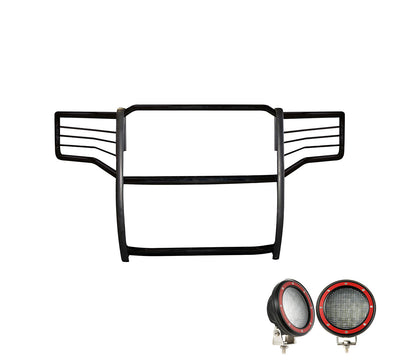 2015-2019 Gmc Sierra 2500 Hd Grille Guard Kit Modular Pair  of 5.3" Dia. LED Flood Lights w/ Red Trim Rings Wiring Harness  and Switch | Black Horse Off Road - Image 7