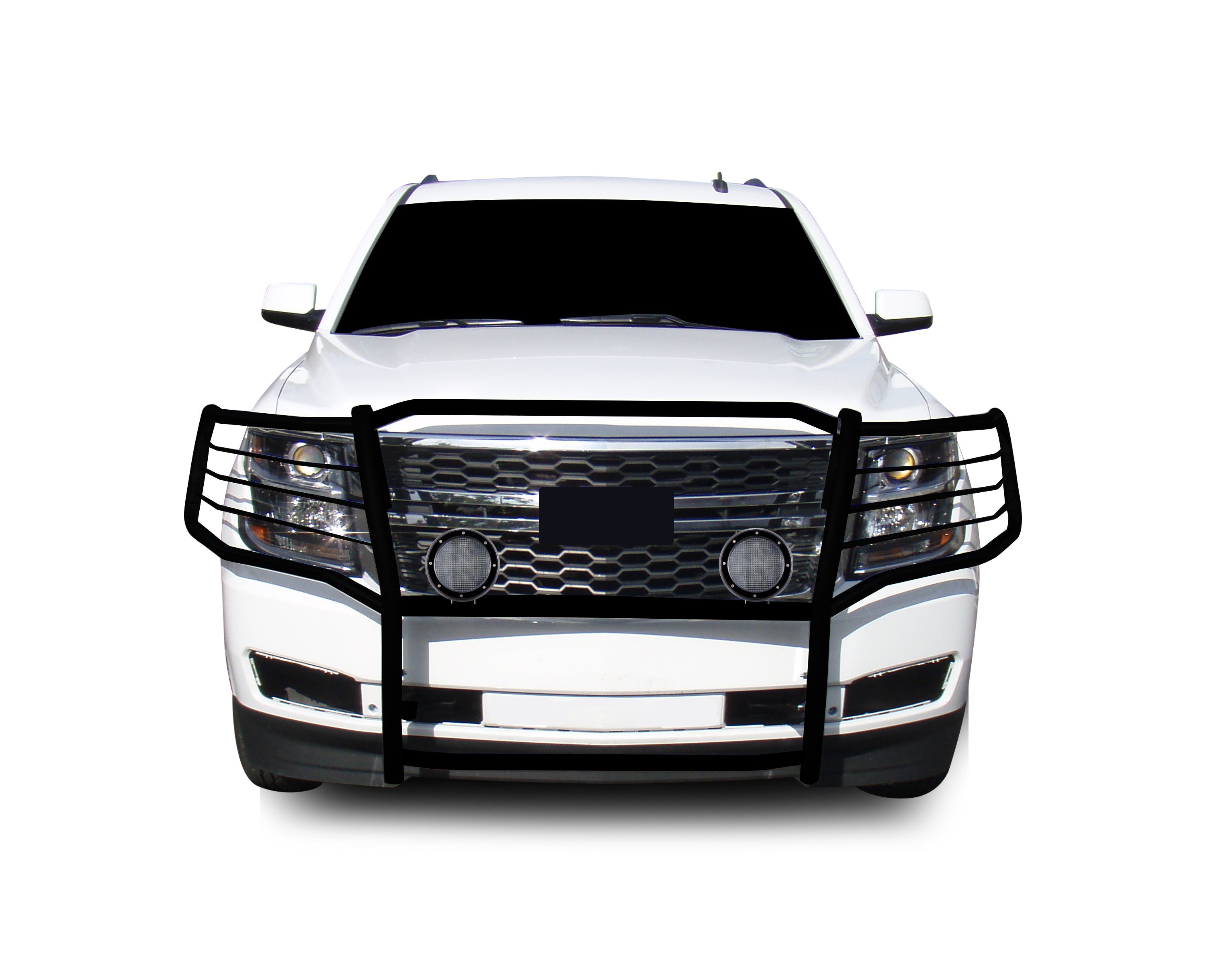 2015-2023 Chevrolet Suburban Grille Guard Kit Modular Pair  of 5.3" Dia. LED Flood Lights w/ Black Trim Rings Wiring Harness  and Switch | Black Horse Off Road - Image 7