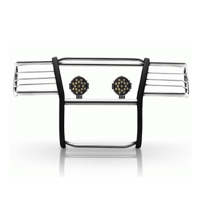 1999-2006 Silverado 1500 Grille Guard Kit Modular Incl. pair of 7.0"Dia.  LED  Lights w/ Black Trim Rings w/ Wiring Harness and Switch | Black Horse Off Road - Image 1