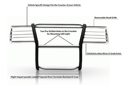 1999-2006 Silverado 1500 Grille Guard Kit Modular Incl. pair of 7.0"Dia.  LED  Lights w/ Black Trim Rings w/ Wiring Harness and Switch | Black Horse Off Road - Image 2