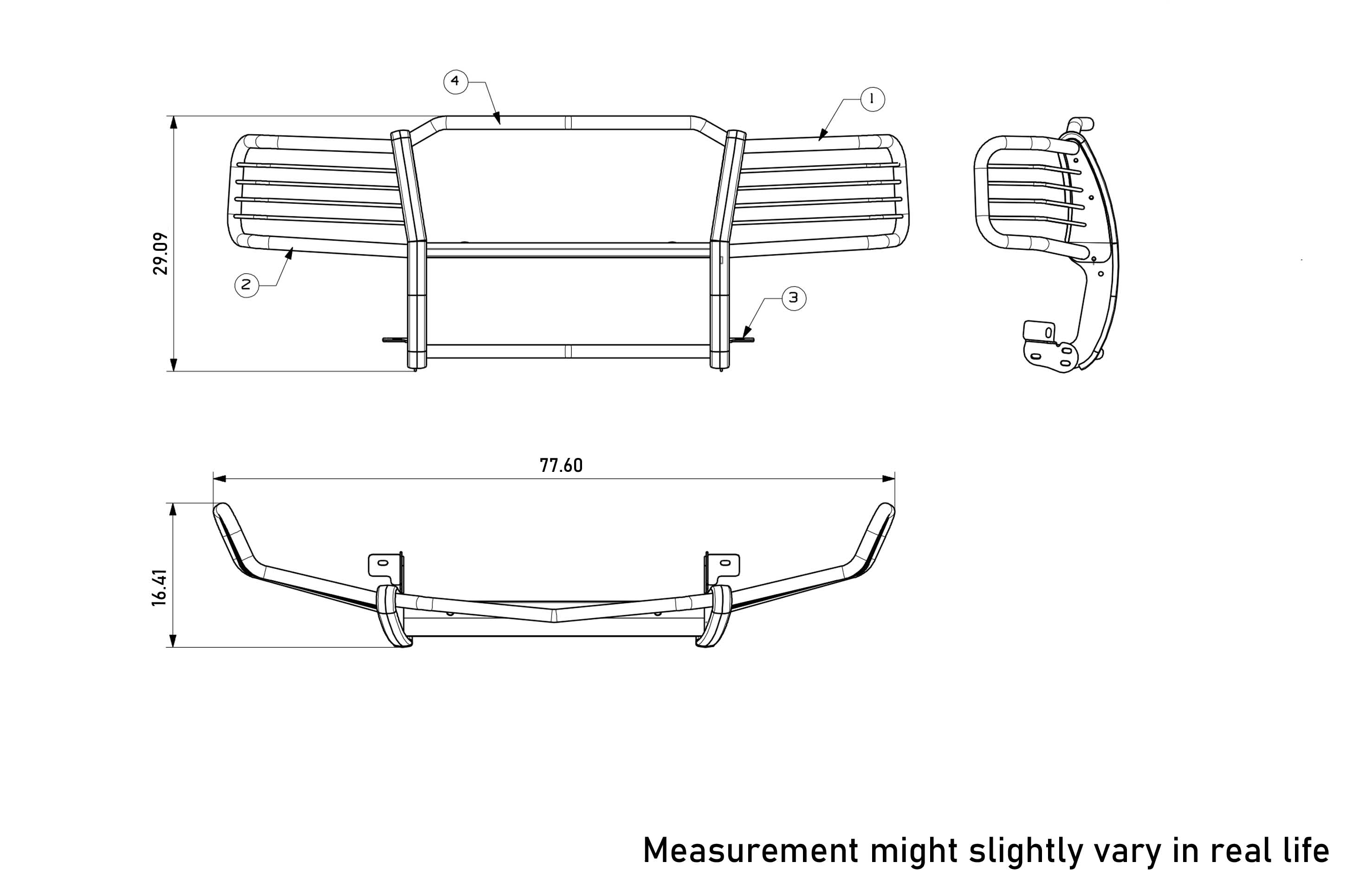 1999-2006 Silverado 1500 Grille Guard Kit Modular Pair  of 5.3" Dia. LED Flood Lights w/ Red Trim Rings Wiring Harness  and Switch | Black Horse Off Road - Image 3