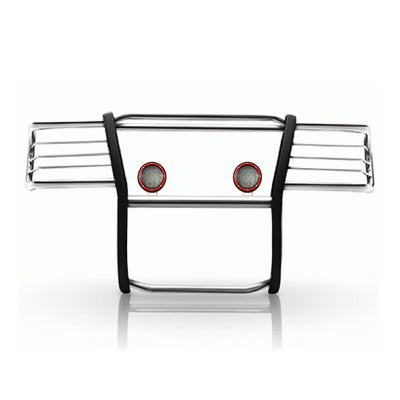 1999-2006 Silverado 1500 Grille Guard Kit Modular Pair  of 5.3" Dia. LED Flood Lights w/ Red Trim Rings Wiring Harness  and Switch | Black Horse Off Road - Image 5