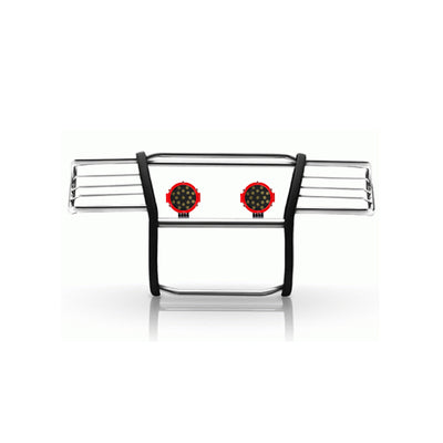 1999-2006 Silverado 1500 Grille Guard Kit Modular Incl. pair of 7.0"Dia.  LED  Lights w/Red Trim Rings w/ Wiring Harness and Switch | Black Horse Off Road - Image 1