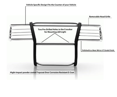 1999-2006 Silverado 1500 Grille Guard Kit Modular Incl. pair of 7.0"Dia.  LED  Lights w/Red Trim Rings w/ Wiring Harness and Switch | Black Horse Off Road - Image 2