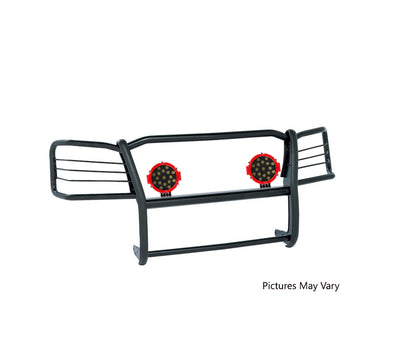 2003-2007 Chevrolet Avalanche 1500 Grille Guard Kit Modular Incl. pair of 7.0"Dia.  LED  Lights w/Red Trim Rings w/ Wiring Harness and Switch | Black Horse Off Road - Image 5