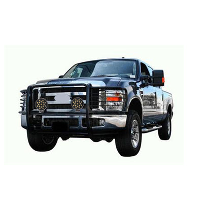 2011-2014 Chevrolet Silverado 2500 Hd Grille Guard Kit Modular Incl. pair of 7.0"Dia.  LED  Lights w/ Black Trim Rings w/ Wiring Harness and Switch | Black Horse Off Road - Image 3