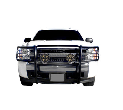 2014-2019 Chevrolet Silverado 1500 Grille Guard Kit Modular Incl. pair of 7.0"Dia.  LED  Lights w/ Black Trim Rings w/ Wiring Harness and Switch | Black Horse Off Road - Image 3