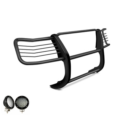 2015-2019 Chevrolet Silverado 2500 Hd Grille Guard Kit Modular Pair  of 5.3" Dia. LED Flood Lights w/ Black Trim Rings Wiring Harness  and Switch | Black Horse Off Road - Image 7