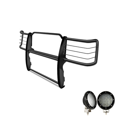 2015-2019 Chevrolet Silverado 2500 Hd Grille Guard Kit Modular Pair  of 5.3" Dia. LED Flood Lights w/ Black Trim Rings Wiring Harness  and Switch | Black Horse Off Road - Image 9